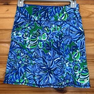 Lilly Pulitzer MARYANA SKORT UPF 50+ ABACO BLUE IN TURTLE AWE XXS